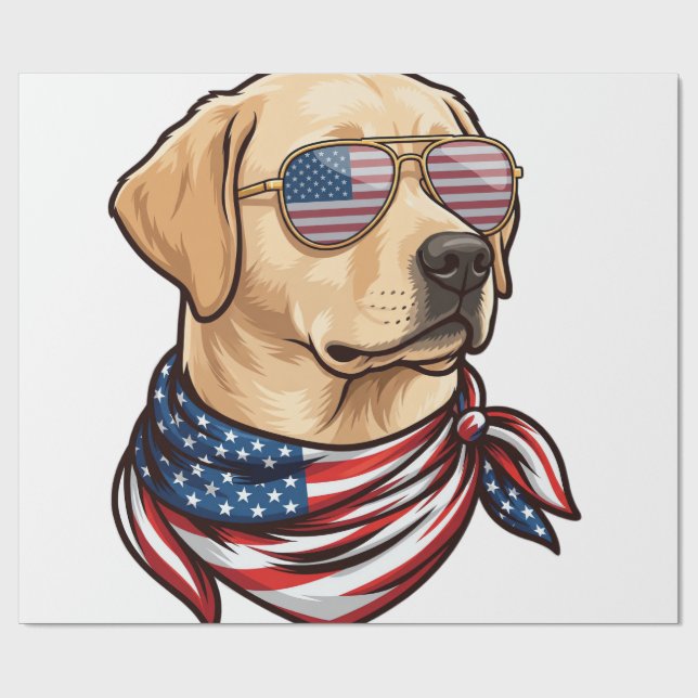 Hund Usa Flag Solglasögon Bandana Presentpapper (Platt)