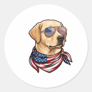 Hund Usa Flag Solglasögon Bandana Runt Klistermärke