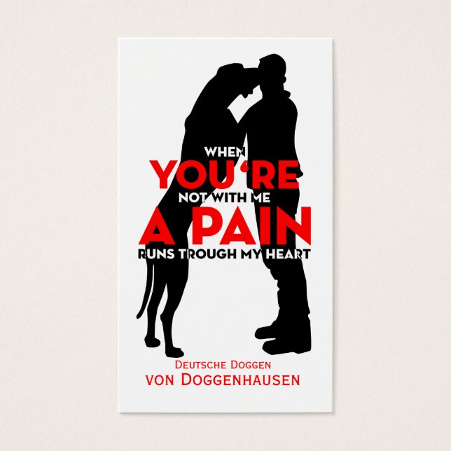 Hund utan manar visitkort (Framsidan)