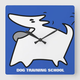 Hund utbildningsskola fyrkantig klocka