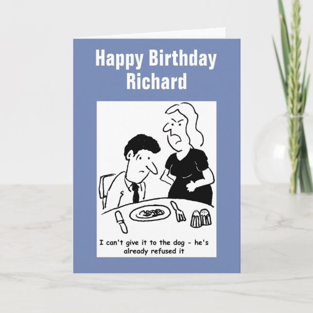 Hund vägrade redan att laga mat åt frun. kort (Framsida)