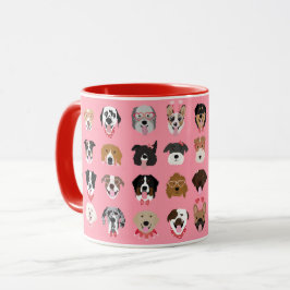 Hund Valentine Ansikte Mönster Mugg