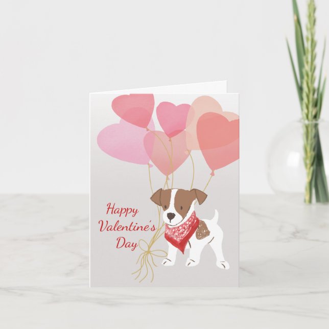 Hund Valentine Card från Jack Russell Terrier Kärl Helgkort (Framsida)