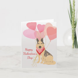 Hund Valentine Card från tyska Shepherd-ballonger Helgkort
