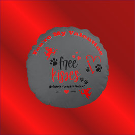 Hund Valentine - Free Kisses innehåller definitivt Rund Kudde