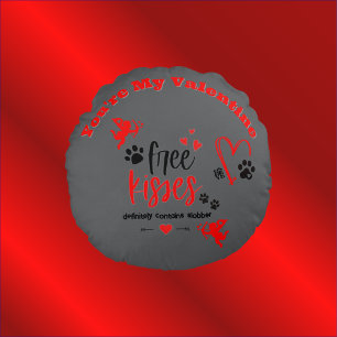 Hund Valentine - Free Kisses innehåller definitivt Rund Kudde