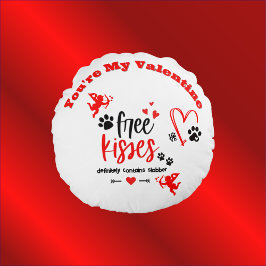 Hund Valentine - Free Kisses innehåller definitivt Rund Kudde