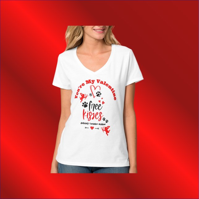 Hund Valentine - Free Kisses innehåller definitivt T Shirt (Skapare uppladdad)