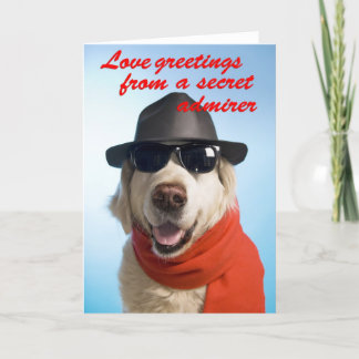 Hund Valentine Secret Admirer Greeting Card Jitka Helgkort