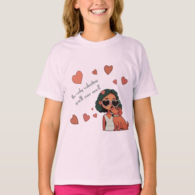 Hund Valentine T Shirt (Framsida)