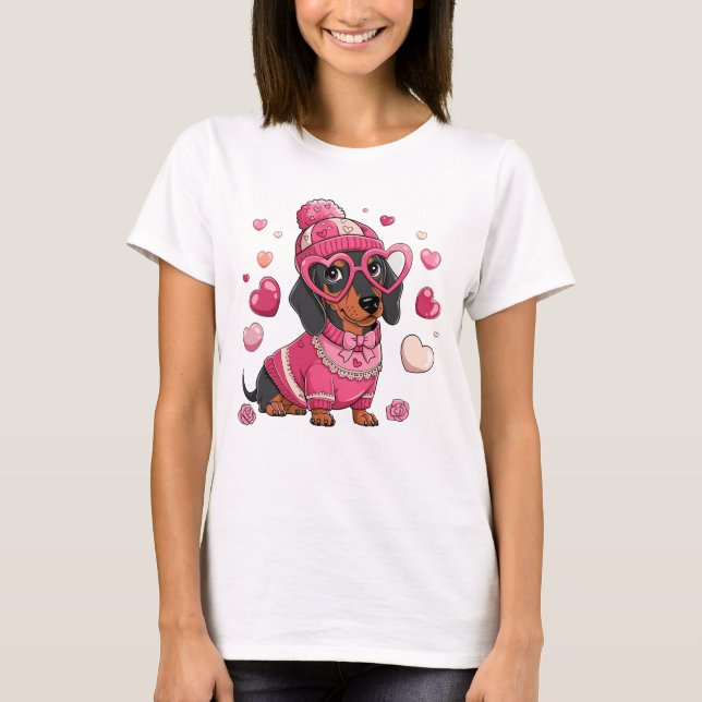 Hund Valentine T Shirt (Framsida)