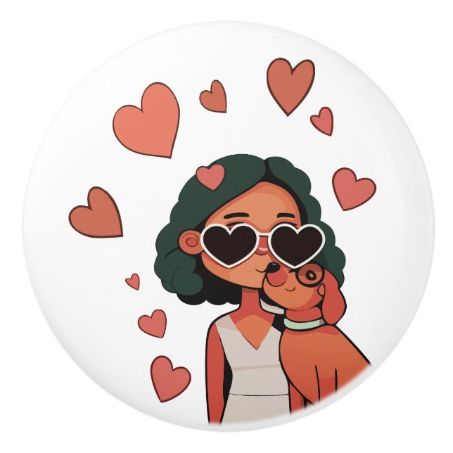 Hund Valentine Tote Bag Knopp (Framsidan)