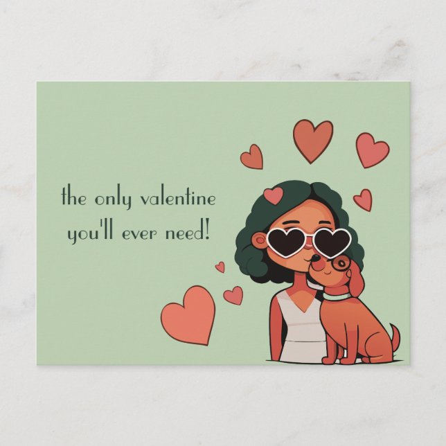 Hund Valentine Vykort (Framsida)