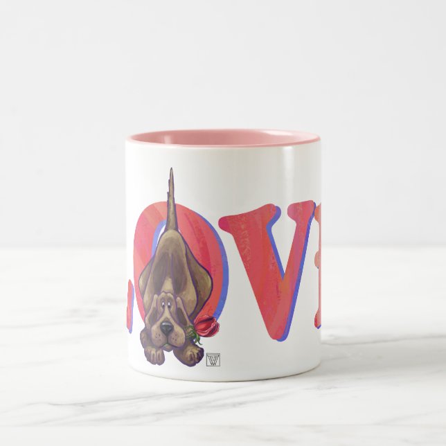 Hund Valentine's Day Två-Tonad Mugg (Center)