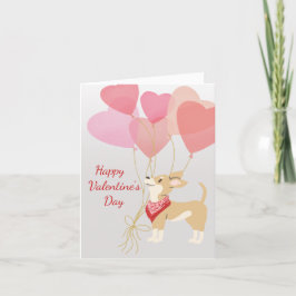 Hund Valentinkort från Chihuahua Red Balloa Helgkort