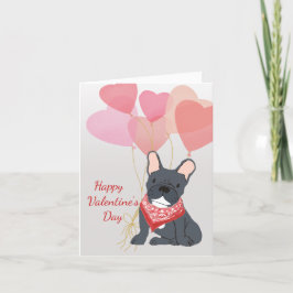 Hund Valentinkort från Fransk Bulldog-bubblor Helgkort