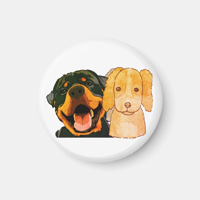 Hund, valp, djur magnet (Framsidan)