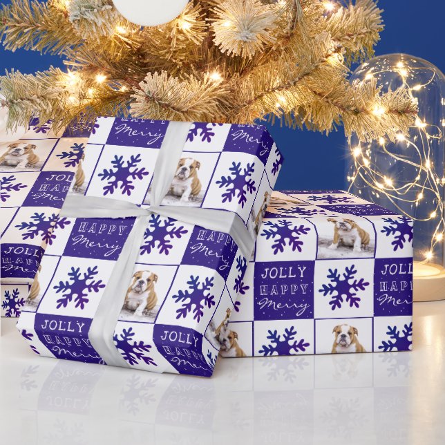 Hund Valp Husdjur Lila Foto Snöflinga Jul  Presentpapper (Helgdagar)