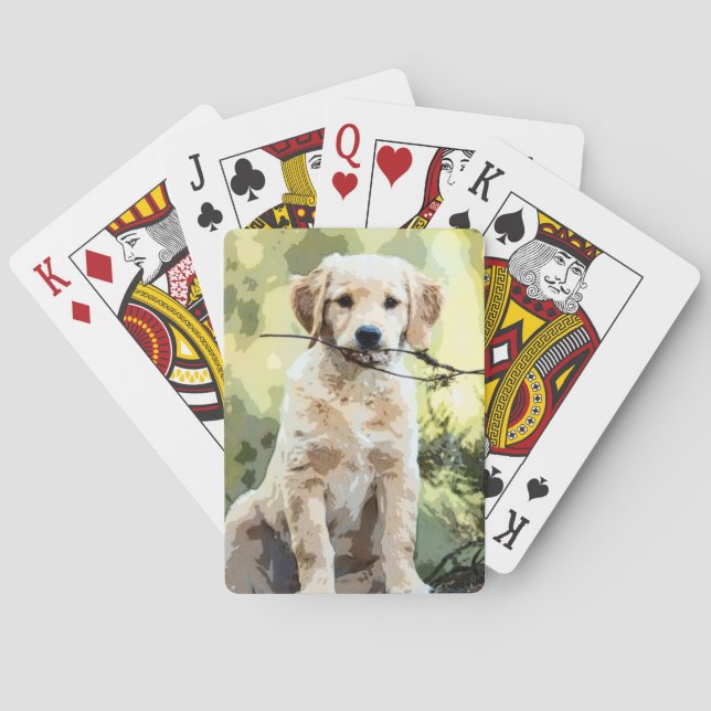 Hund, valp, natur casinokort (Baksidan)