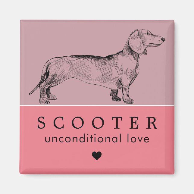 Hund Valp Personligt Namn Magnet (Framsidan)