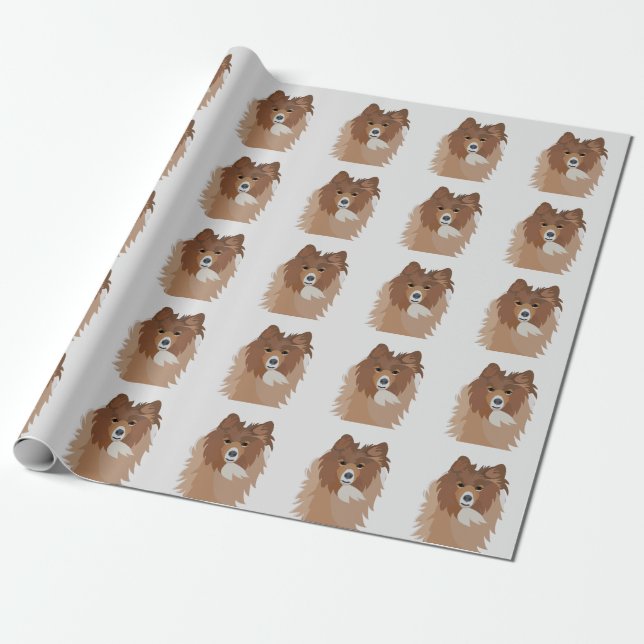 Hund Valp Sheltie Hund  Presentpapper (Utrullad)