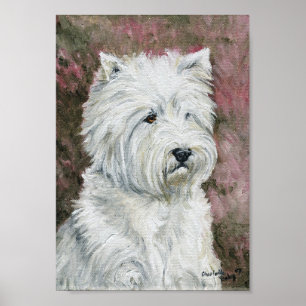 hund "Väster Highland Terrier" Art Kanvastryck Poster