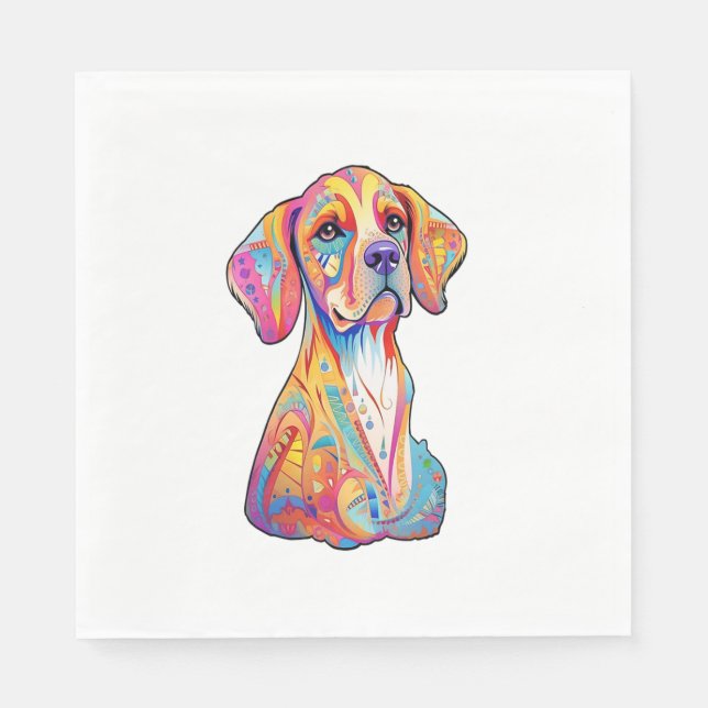 Hund Vattenfärg Pappersservett (Framsidan)