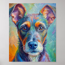 Hund Vattenfärgsfärg Poster