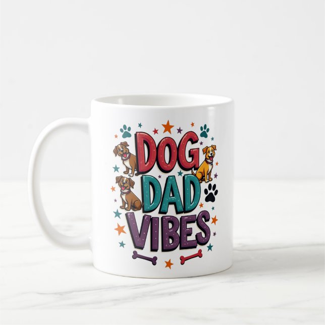 Hund Vibes - Retro Groovy 70-talet Kaffemugg (Vänster)