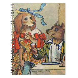 Hund Victorian Dinner Dress Doggy Anteckningsbok Med Spiral