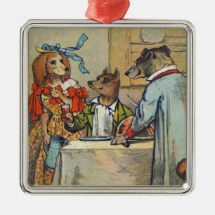 Hund Victorian Dinner Dress Doggy Julgransprydnad Metall