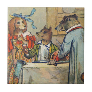 Hund Victorian Dinner Dress Doggy Kakelplatta