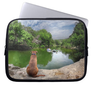 Hund vid Barton Bäck - Austin Texas Laptop Fodral