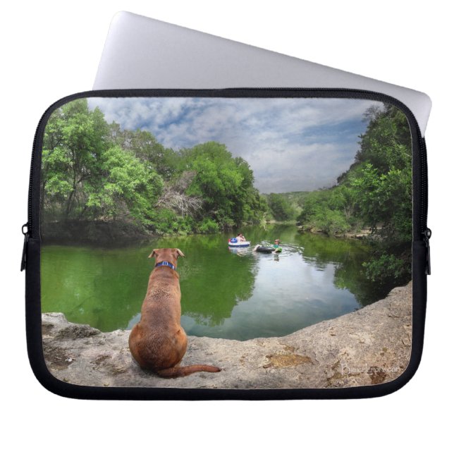 Hund vid Barton Bäck - Austin Texas Laptop Fodral (Framsidan)