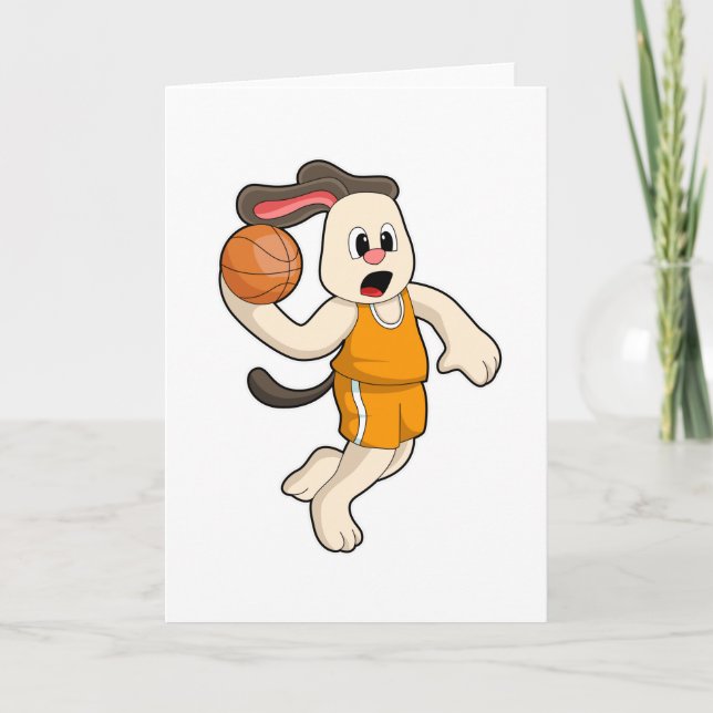 Hund vid Basketball Sports Kort (Framsida)