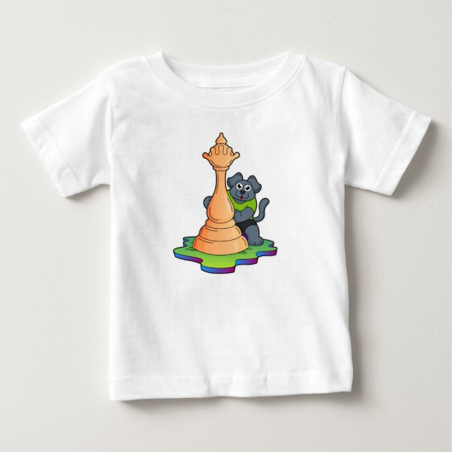 Hund vid Chess med Chess biet Queen T Shirt (Framsida)