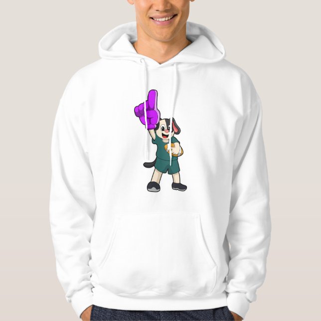 Hund vid fotbollssport hoodie (Framsida)