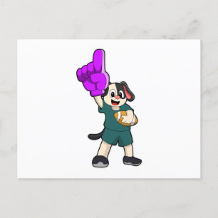 Hund vid fotbollssport vykort