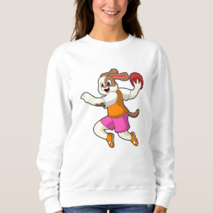Hund vid Handball-spelare med handboll T Shirt
