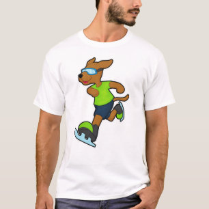 Hund vid Ice-skridskor med Goggles T Shirt