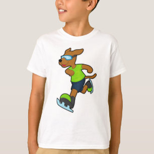 Hund vid Ice-skridskor med Goggles T Shirt