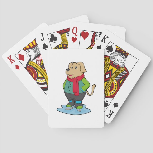 Hund vid isrocka med isskiffer casinokort (Baksidan)