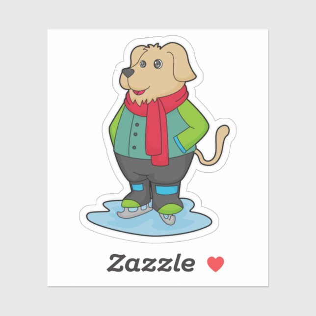 Hund vid isrocka med isskiffer klistermärken (Ark)