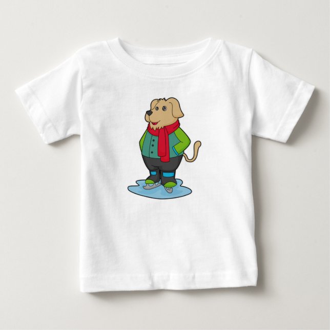 Hund vid isrocka med isskiffer t shirt (Framsida)
