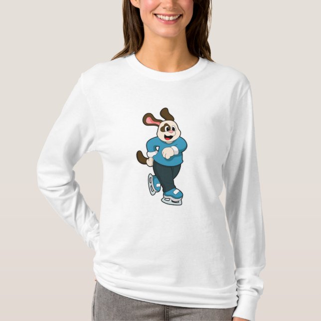 Hund vid isrocka med isskiffer t shirt (Framsida)