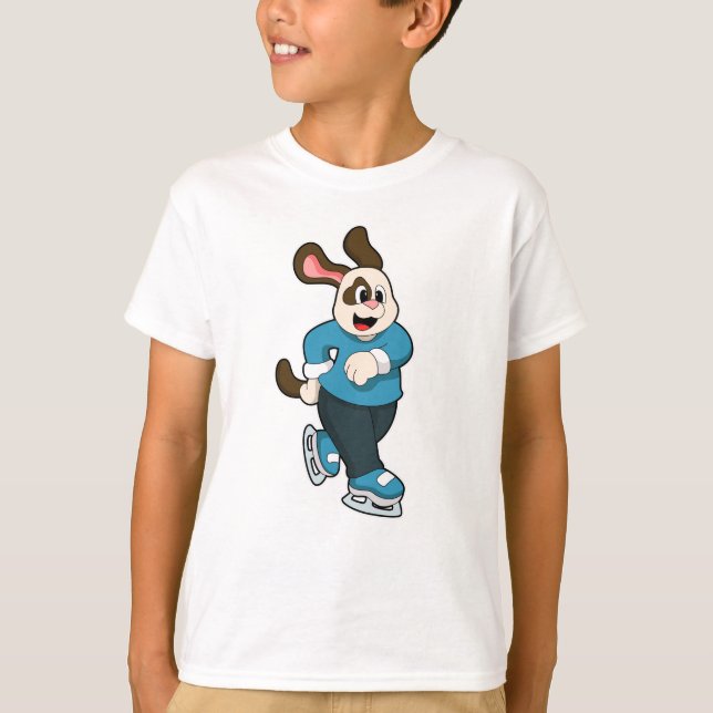 Hund vid isrocka med isskiffer t shirt (Framsida)