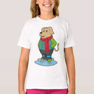 Hund vid isrocka med isskiffer t shirt