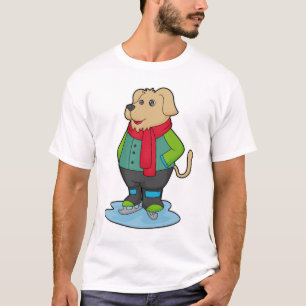 Hund vid isrocka med isskiffer t shirt