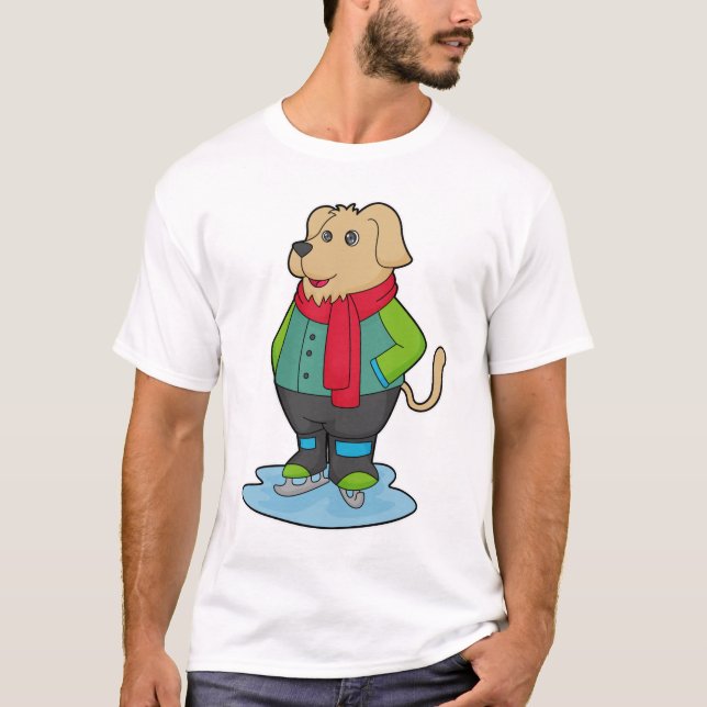 Hund vid isrocka med isskiffer t shirt (Framsida)
