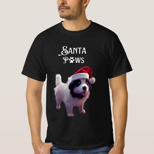 Hund vid jul-tomten Tassar T Shirt (Framsida)